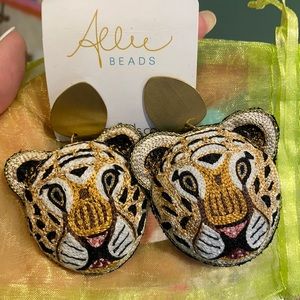 Brand new with tags Allie Beads tiger earrings!